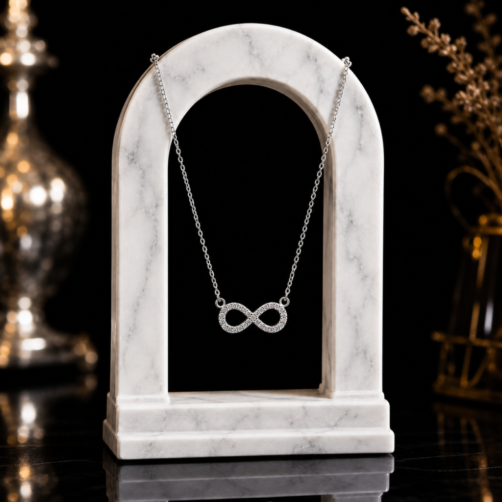 Mairah Everlasting Sparkle Silver-Plated Infinity Necklace
