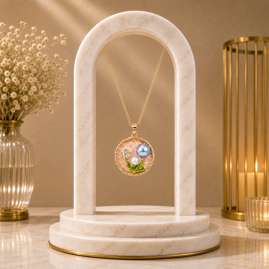 Mairah Celestia Pearl Bloom Pendant Necklace