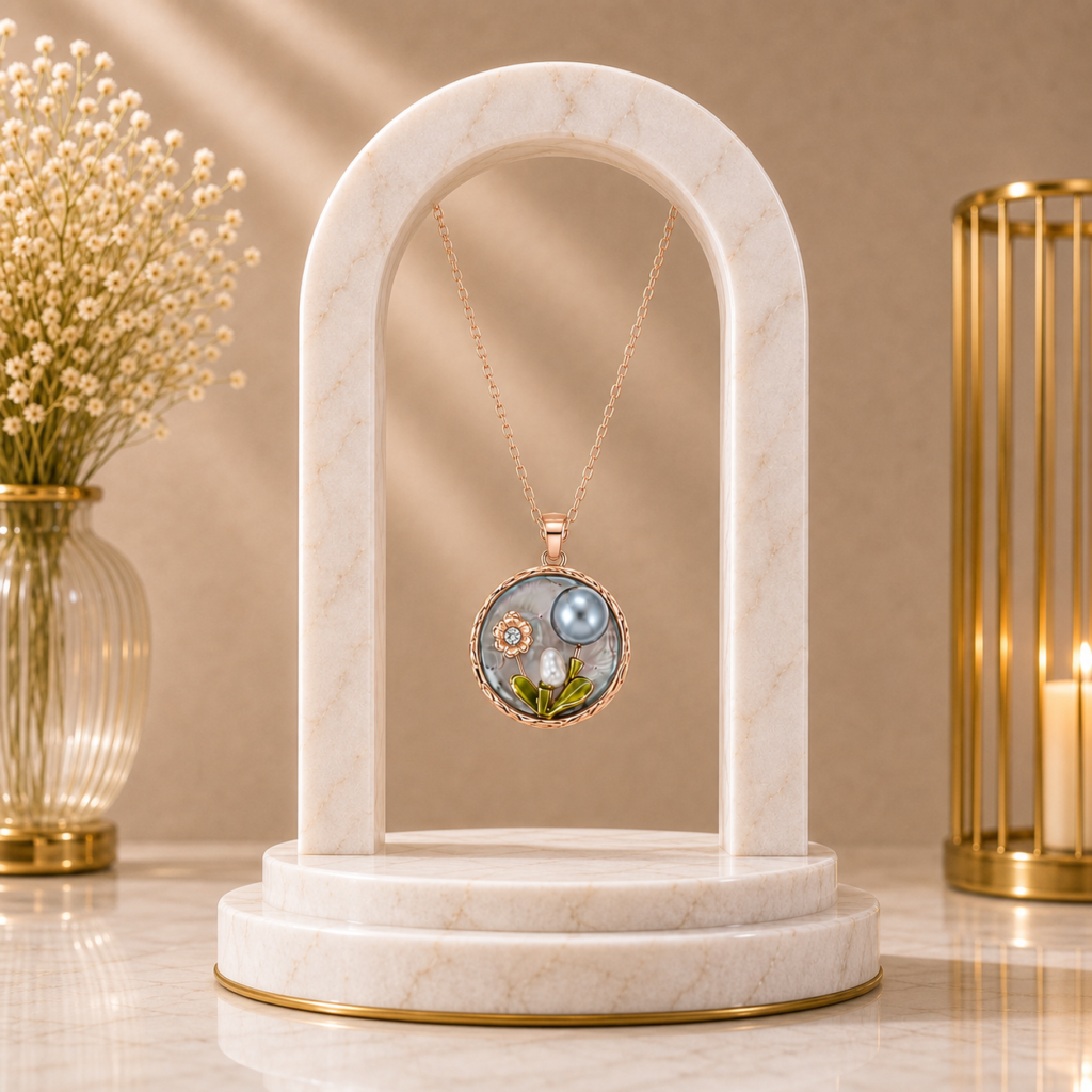 Mairah Midnight Pearl Garden Pendant Necklace