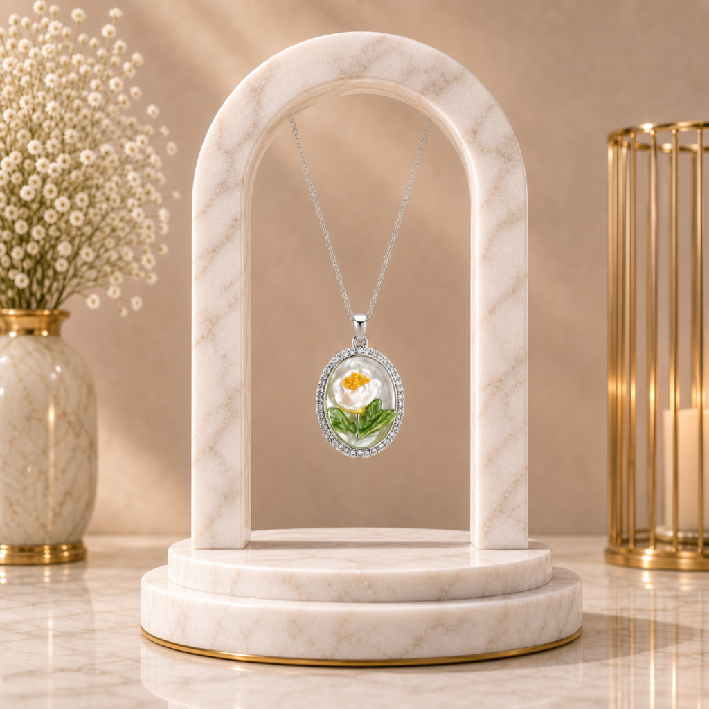 Mairah Silver Blossom Radiance Pendant Necklace