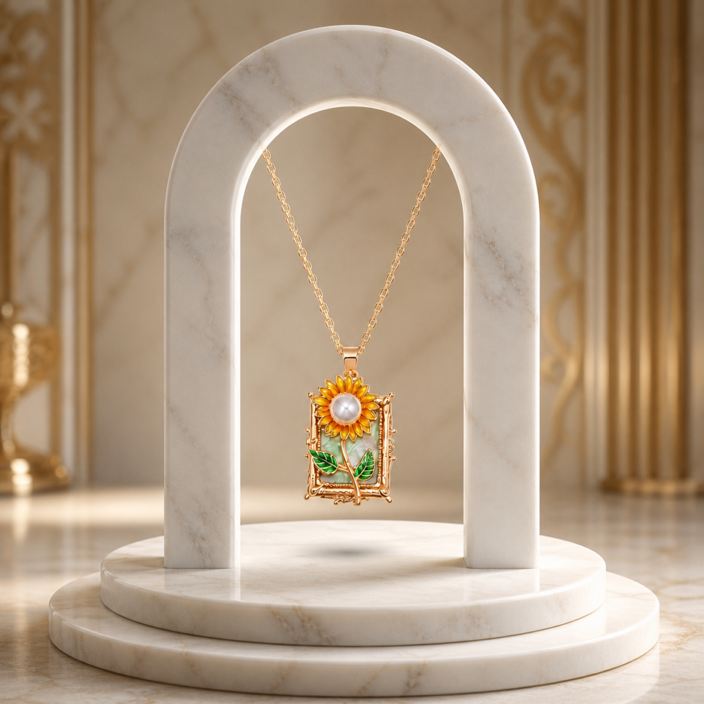 Mairah Green Pearl Pendant Necklace