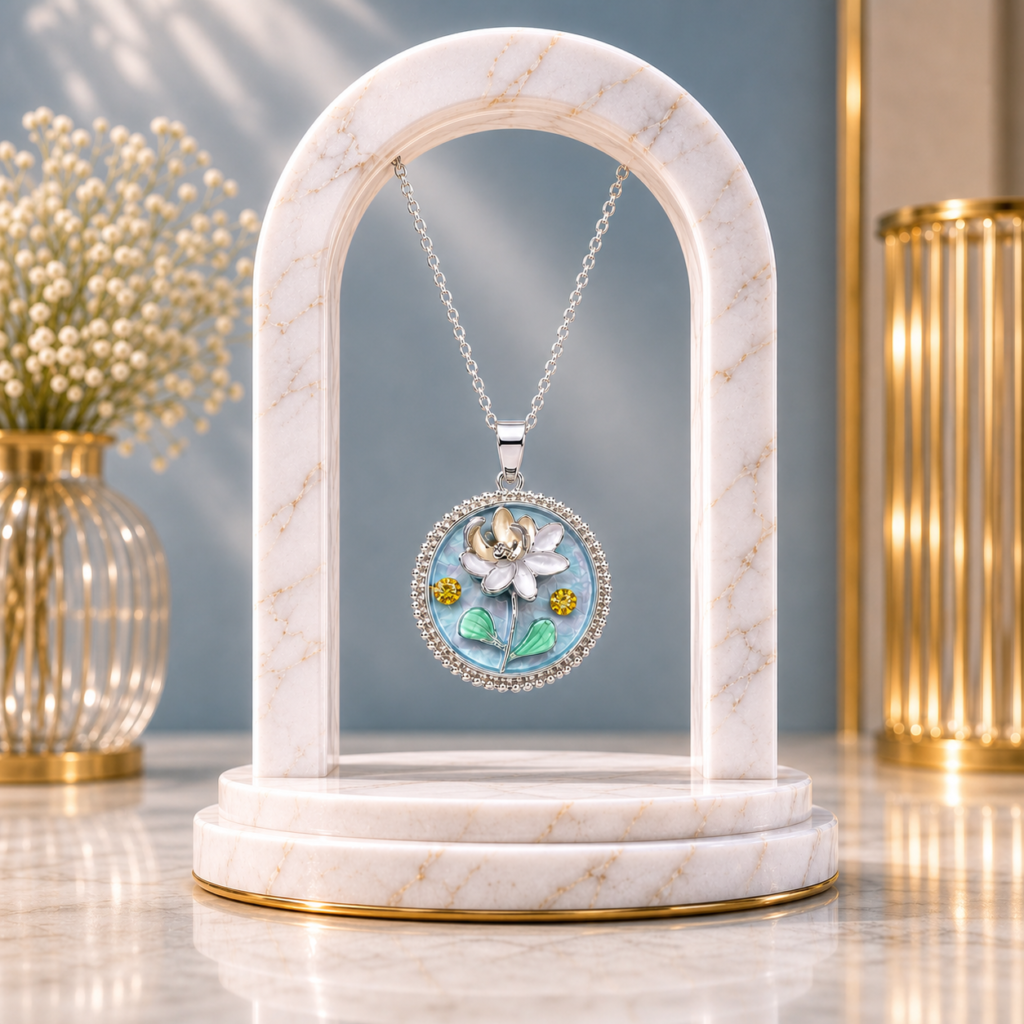 Mairah Floral Enamel Medallion Pendant