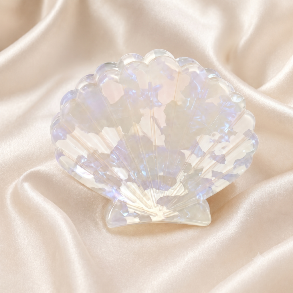 Blush Pink Terrazzo Shell Hair Claw Clip