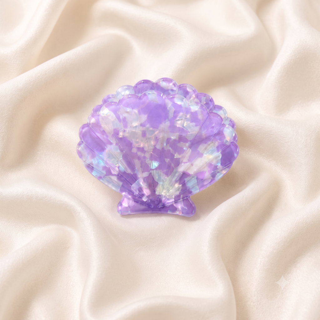 Lavender Terrazzo Shell Hair Claw Clip