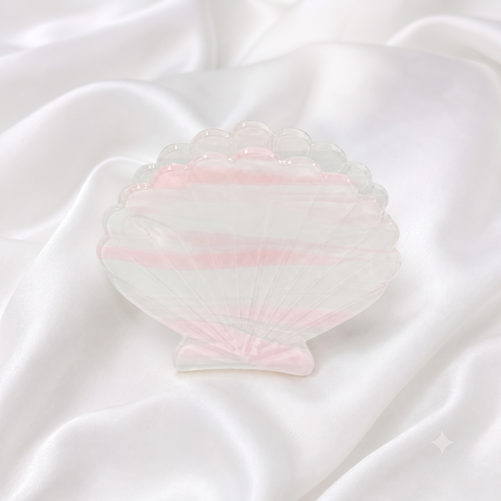 Pink Terrazzo Shell Hair Claw Clip